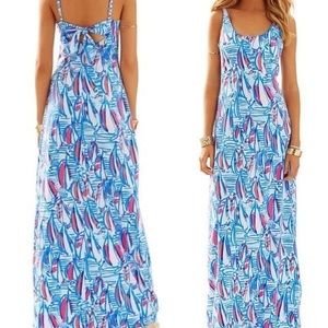 Lilly Pulitzer Maxi Dress in Red Right Return